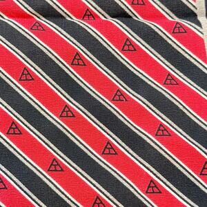100% handmade Silk scarf, red, black and white stripe geometric patern 29x30